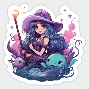 Kawaii Mermaid Witch Sticker